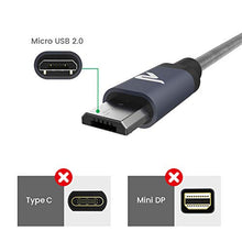 Carica l'immagine nel visualizzatore di Gallery, Cavo Micro USB [ 1M - 2Pezzi ] Rampow - 2 Pezzi, Space grigio.