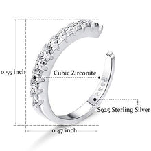 Carica l'immagine nel visualizzatore di Gallery, Milacolato 925 Sterling Silver CZ Pave Ear Cuffs Orecchini a Tono Argento - Ilgrandebazar