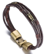 Carica l'immagine nel visualizzatore di Gallery, Halukakah ● retrò ● Bracciale Uomo in Vera Pelle Cuoio Stile Vintage... - Ilgrandebazar