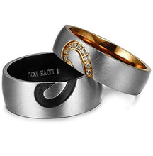Carica l'immagine nel visualizzatore di Gallery, BESTEEL Anello in Acciaio Inossidabile per Uomo Donna Amore Cuore Anelli - Ilgrandebazar