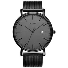 Carica l'immagine nel visualizzatore di Gallery, BUREI Uomo Donna Orologio da polso al quarzo classico Grigio Scuro-nero