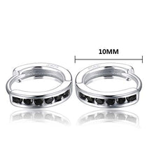 Carica l'immagine nel visualizzatore di Gallery, LDUDU - Orecchini a cerchio da donna con zirconi, in argento sterling,... - Ilgrandebazar