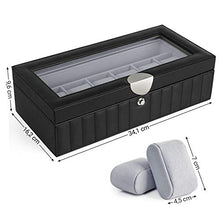 Carica l'immagine nel visualizzatore di Gallery, SONGMICS Scatola Porta Orologi a 2 Livelli con 6 Scomparti, Custodia per... - Ilgrandebazar