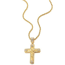 Carica l'immagine nel visualizzatore di Gallery, COOLSTEELANDBEYOND Grande Oro Collana con Pendente Gesù Cristo Crocifisso... - Ilgrandebazar