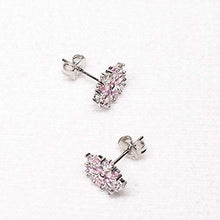 Carica l'immagine nel visualizzatore di Gallery, Orecchini in argento di Natale da donna con zircone rosa e...