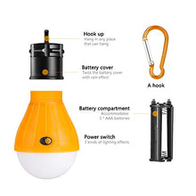 Carica l'immagine nel visualizzatore di Gallery, Winzwon Lampade Led Campeggio, 3 Pack Lampadina Portatile Colourful