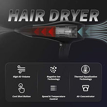 Carica l'immagine nel visualizzatore di Gallery, Phone per Capelli Asciugacapelli Professionale Phon 2200W Ionico Temperatura... - Ilgrandebazar