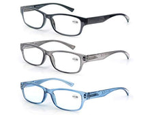 Carica l'immagine nel visualizzatore di Gallery, MODFANS Confezione da 3 Occhiali Lettura 2.5 +2.50, Nero-grigio-blu - Ilgrandebazar
