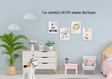 Carica l'immagine nel visualizzatore di Gallery, Stampe per Cameretta Bambini 4 Poster di Simpatici Cuccioli