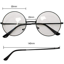 Carica l'immagine nel visualizzatore di Gallery, TRIXES Occhiali Tondi Unisex - con Lenti Trasparenti Stile Nero - Ilgrandebazar