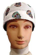 Carica l'immagine nel visualizzatore di Gallery, Cappello sala operatoria donna CRANIO DI MEJICAN BIANCO per capelli lunghi.... - Ilgrandebazar