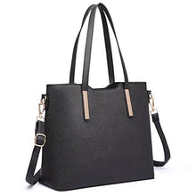Carica l'immagine nel visualizzatore di Gallery, Miss Lulu Donne Moda borsetta Borsa a tracolla Ecopelle Black