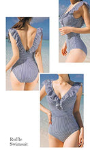 Carica l'immagine nel visualizzatore di Gallery, Yuson Girl Bikini Intero Sexy Donna,V Neck Swimsuit Push L, Blu