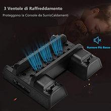 Carica l'immagine nel visualizzatore di Gallery, PS4 Pro/ Slim/ Supporto Verticale con 3 Ventole 2 Stazioni di...