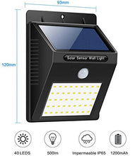 Carica l'immagine nel visualizzatore di Gallery, Luce Solare Led Esterno, 【180° Super Luminoso-4 Pezzi】Yacikos 40 LED Lampada...