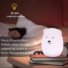 Carica l'immagine nel visualizzatore di Gallery, Luce Notturna Bambini in Silicone Morbido Safe Lampada da Comodino 9 Colori... - Ilgrandebazar