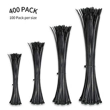 Carica l'immagine nel visualizzatore di Gallery, Fascette stringicavo da 3,6 mm, resistenti, in nylon nero di alta qualità,...