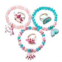 Carica l'immagine nel visualizzatore di Gallery, Braccialetti colorati con unicorno, per bambine, set di gioielli per... - Ilgrandebazar