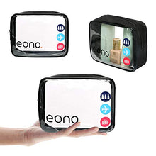Carica l'immagine nel visualizzatore di Gallery, Eono Essentials Clear Borsa da viaggio trucco Nero