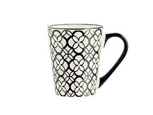 Carica l'immagine nel visualizzatore di Gallery, H&amp;H Vhera Set 6 Tazze Mug, Stoneware, Crema/Nero, 350 ml - Ilgrandebazar