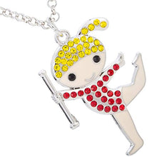 Carica l'immagine nel visualizzatore di Gallery, Collana con ciondolo a forma di ballerina ginnastica ritmica, yellow+red - Ilgrandebazar