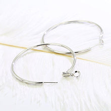 Carica l'immagine nel visualizzatore di Gallery, VU100 Orecchini Cerchio 60mm Argento sterling 18 carati Oro Argento-60mm - Ilgrandebazar