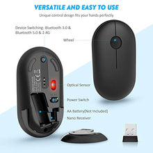 Carica l'immagine nel visualizzatore di Gallery, WisFox Mouse Senza Fili, Bluetooth, Ergonomico Wireless da Nero