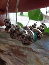 Carica l'immagine nel visualizzatore di Gallery, ✿ NUOVI BOHO TRIBAL CREME TURCHESI ✿ Orecchini stile Bali