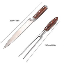 Carica l'immagine nel visualizzatore di Gallery, Barbecue Fork Tool Set Coltello in acciaio inox Carving Outdoor... - Ilgrandebazar
