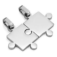 Carica l'immagine nel visualizzatore di Gallery, Set di collane con ciondoli a forma puzzle che si combinano Silver - Ilgrandebazar