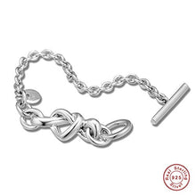 Carica l'immagine nel visualizzatore di Gallery, MOCCI 2019 - Braccialetto da donna con cuore annodato in argento 925, 18 cm - Ilgrandebazar