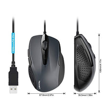 Carica l'immagine nel visualizzatore di Gallery, TECKNET PRO S2 Mouse USB con Cavo, 6 Pulsanti, DPI Regolabile Alto, Grigio