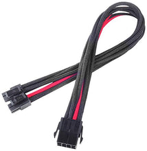 Carica l'immagine nel visualizzatore di Gallery, Silverstone SST-PP07-EPS8BR - Cavo Estensione sleevato EPS 8pin a nero-rosso
