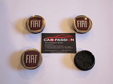 Carica l'immagine nel visualizzatore di Gallery, 4 COPRIMOZZO FREGI CERCHI FIAT borchie Ø50mm panda GRANDE PUNTO / EVO...