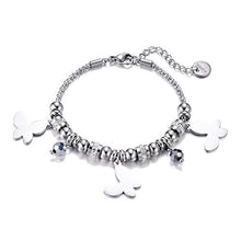 Carica l'immagine nel visualizzatore di Gallery, Braccialetti Pop-corn per le donne, Bracciale con ciondolo Charm #5 Farfalla - Ilgrandebazar