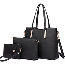 Carica l'immagine nel visualizzatore di Gallery, Miss Lulu Donne Moda borsetta Borsa a tracolla Ecopelle Black