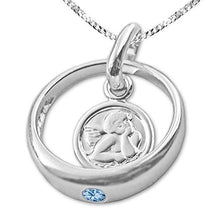 Carica l'immagine nel visualizzatore di Gallery, CLEVER SCHMUCK - Set anello per battesimo, angelo rotondo con pietra topazio... - Ilgrandebazar