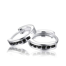Carica l'immagine nel visualizzatore di Gallery, LDUDU - Orecchini a cerchio da donna con zirconi, in argento sterling,... - Ilgrandebazar