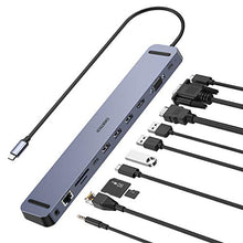 Carica l'immagine nel visualizzatore di Gallery, CHOETECH Hub USB C MacBook PRO 2020, 11 in 1 Docking Station C con 4K...
