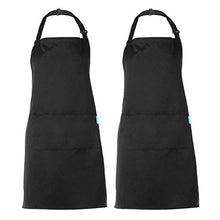 Carica l'immagine nel visualizzatore di Gallery, Esonmus Grembiule regolabile da 2 pezzi con 2 tasche Grembiuli Cucina Nero