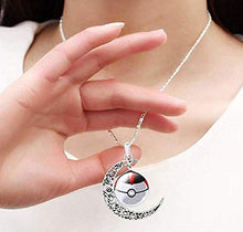 Carica l'immagine nel visualizzatore di Gallery, Legisdream Collana con Doppio Ciondolo Luna e Sfera Bianco e Nero Gioiello...