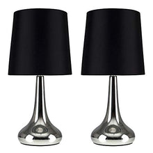 Carica l'immagine nel visualizzatore di Gallery, Set di 2 – Lampada da tavolo con funzione touch - Finitura cromata Nero - Ilgrandebazar