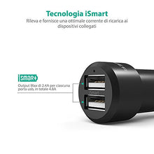 Carica l'immagine nel visualizzatore di Gallery, Caricabatterie Auto RAVPower Extra-Mini Alluminio 2 Porte, 24W / 4.8A, Nero