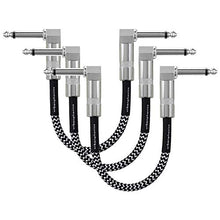 Carica l'immagine nel visualizzatore di Gallery, Miglior Cavo Patch per Chitarra e Basso - 23cm Cavetto 3 PC, Bianco e nero - Ilgrandebazar