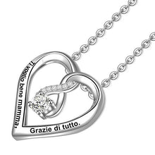 Carica l'immagine nel visualizzatore di Gallery, LOVORDS Collana Donna Incisa Argento Sterling 925 Pendente Ciondolo Cuore... - Ilgrandebazar