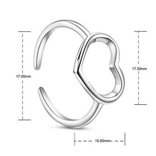 Carica l'immagine nel visualizzatore di Gallery, SHEGRACE Semplice Anello Aperto Regolabile da Donna in Argento A1: Platino - Ilgrandebazar