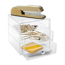 Carica l'immagine nel visualizzatore di Gallery, iDesign Porta trucchi con 3 cassetti, Mini cassettiera per Trasparente