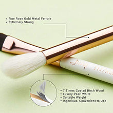 Carica l'immagine nel visualizzatore di Gallery, Jessup 15Pz Bianco perla/Oro rosa Set di pennelli per trucco professionale...