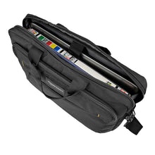 Carica l'immagine nel visualizzatore di Gallery, Amazon Basics - Borsa compatta per computer portatile con tasche per accessori (15,6 pollici, 40 cm), nero, confezione da 1