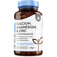 Carica l'immagine nel visualizzatore di Gallery, Calcio Magnesio Zinco e Vitamina D3-365 Compresse Vegetariane - Integratore...